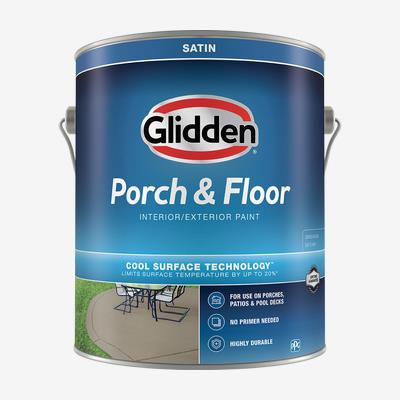 Pintura satinada para interiores/exteriores Glidden para pisos y porches (1 galón, base 1)