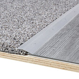 Moldura de alfombra de aluminio para piso MD Fluted Silver de 2 pulgadas de ancho x 36 pulgadas de largo 