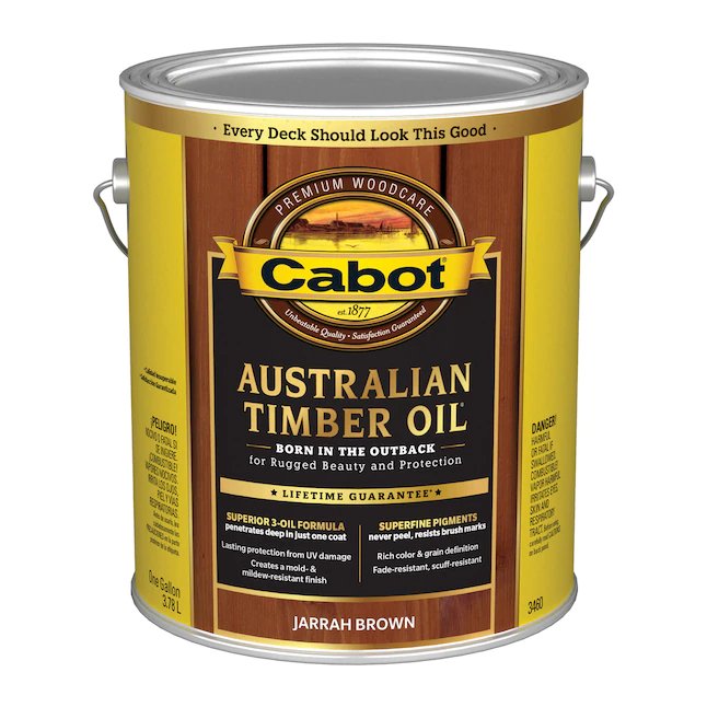 Cabot  Australian Timber Oil Pre-tinted Jarrah Brown Transparent Exterior Wood Stain and Sealer (1-Gallon)
