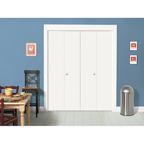 ReliaBilt 36-in x 80-in White Flush Hollow Core Primed Hardboard Bifold Door