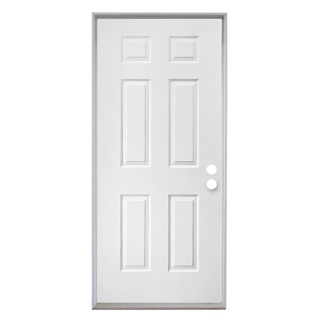 American Building Supply  36-in x 80-in Steel Right-Hand Inswing Primed Prehung Single Front Door Insulating Core