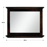 Diamond 42"-W x 34"-H Espresso Brown Rectangular Framed Bathroom Vanity Mirror