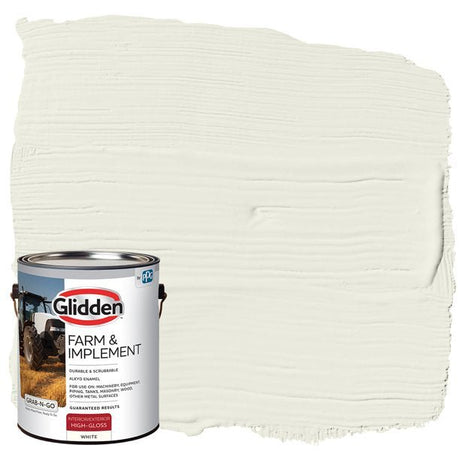 Glidden® Farm & Implement Interior/Exterior Grab-N-Go® Alkyd Enamel (White, 1-Gallon)