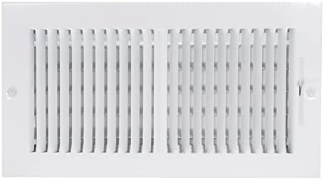 EZ-FLO Registro de techo/pared lateral de acero con ventilación bidireccional de 12 x 6 pulgadas, apertura de conducto de acero