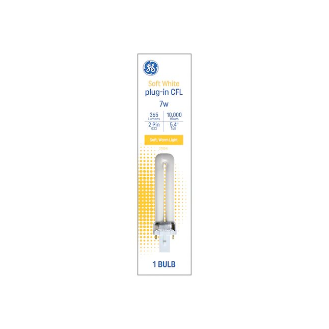 GE 7-Watt EQ F7BX Soft White Dimmable Light Fixture CFL Light Bulb