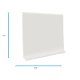 Flexco Self-Stick True White 0.08-in T x 4-in W x 240-in L Vinyl Floor Wall Base