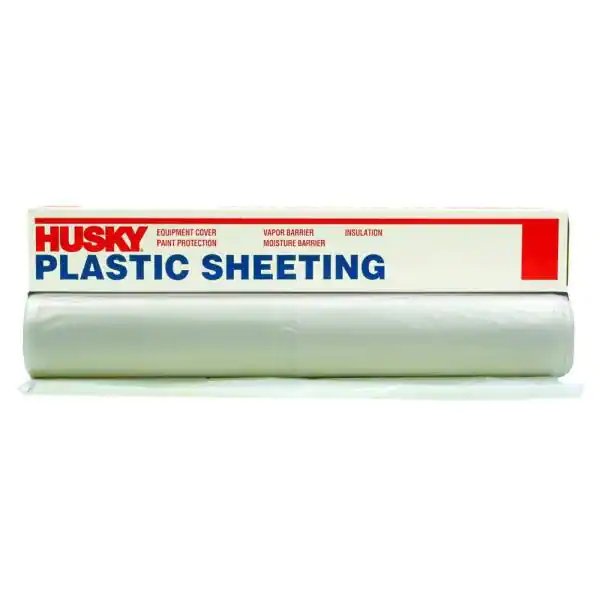 Láminas de plástico transparente Husky de 12 pies x 400 pies - 1 MIL