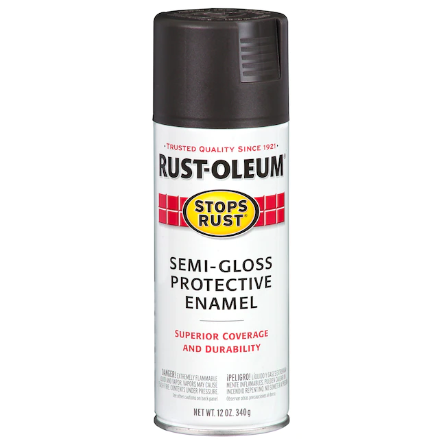 Rust-Oleum Stops Rust Pintura en aerosol negra semibrillante (NET WT. 12 oz)