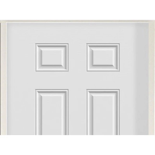 American Building Supply 32-in x 80-in Steel Right-Hand Inswing Primed Prehung Single Front Door Insulating Core