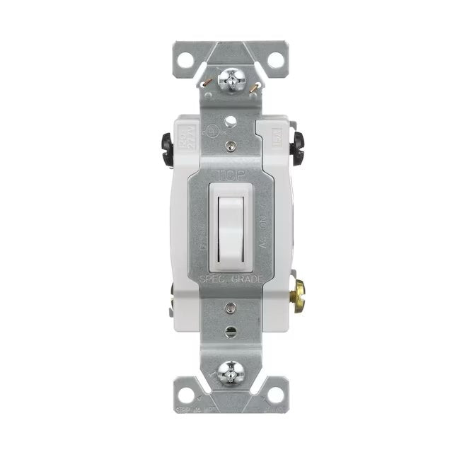 Interruptor de luz de palanca de 4 vías de 15 amperios, blanco
