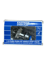 Eastman Speed-Flex Válvula de cierre de ángulo de 1/4 de vuelta - 1/2 pulg. Push-Fit x 3/8 pulg. OD Comp