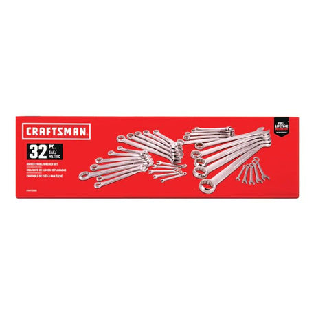 CRAFTSMAN  32-Piece Set Standard (SAE) and Metric Combination Standard Combination Wrench