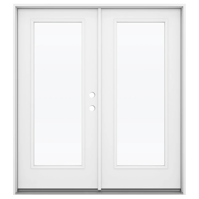 JELD-WEN 72-in x 80-in Tempered Primed Steel Left-Hand Inswing French Patio Door