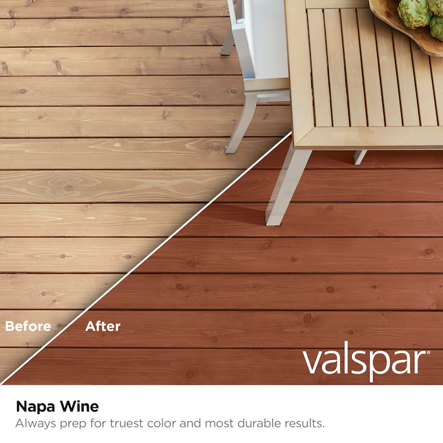 Valspar® Napa Wine Halbtransparenter Holzbeize und Versiegeler für den Außenbereich (1 Gallone)
