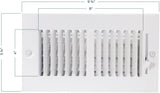 EZ-FLO 8 x ​​4 Zoll Lüftungsstahl-Seitenwand-/Deckenregister-Rückluftgitter, Stahlkanalöffnung