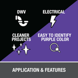 Oatey Handy Pack 8 fl oz violetter und transparenter PVC-Zement und Grundierung