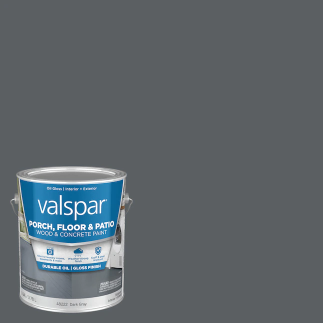 Valspar® Dark Gray Gloss Exterior Porch and Floor Paint (1-Gallon)