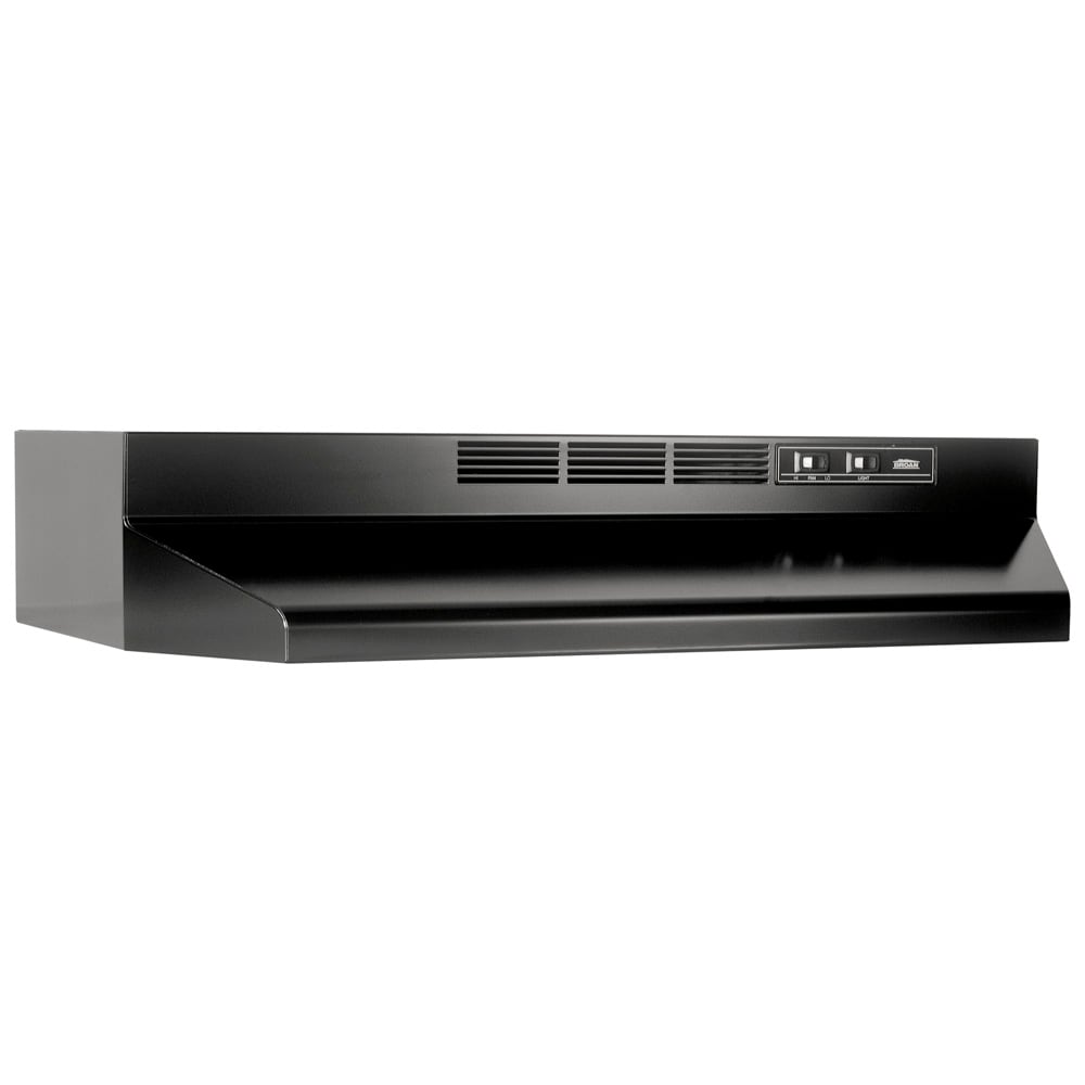 Broan 30-in Ductless Undercabinet Range Hood with Charcoal Filter - Black