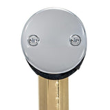 Eastman Brass Lift &amp; Lock Desagüe para baño de dos orificios - Latón con borde cromado