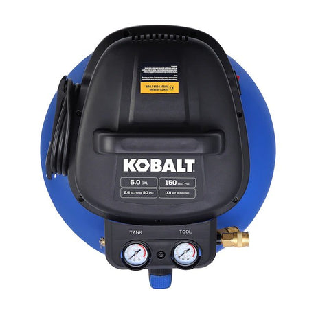 Kobalt 6-Gallonen tragbarer 150 PSI Pancake-Luftkompressor