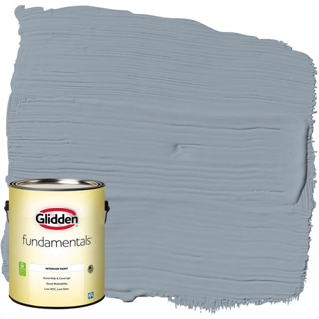 Glidden Fundamentals Grab-N-Go Pintura de látex para interiores, semibrillante (Quicksilver, 1 galón) 