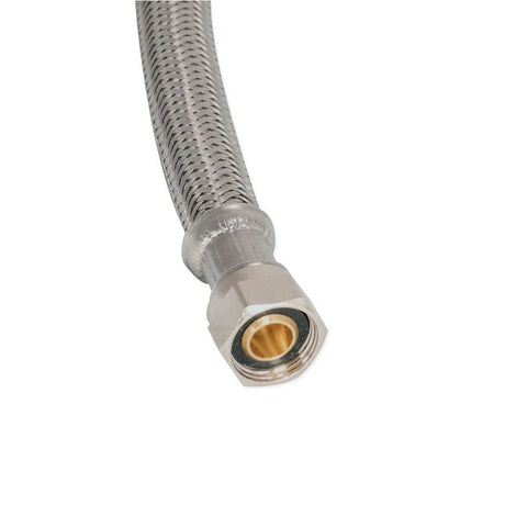 Eastman Conector para lavavajillas de acero inoxidable con entrada de compresión de 5 pies y 3/8 pulgadas x salida de compresión de 3/8 pulgadas