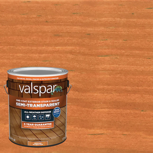 Valspar® Vorgetönter Redwood Naturaltone Halbtransparenter Holzbeize und Versiegeler für den Außenbereich (1 Gallone)