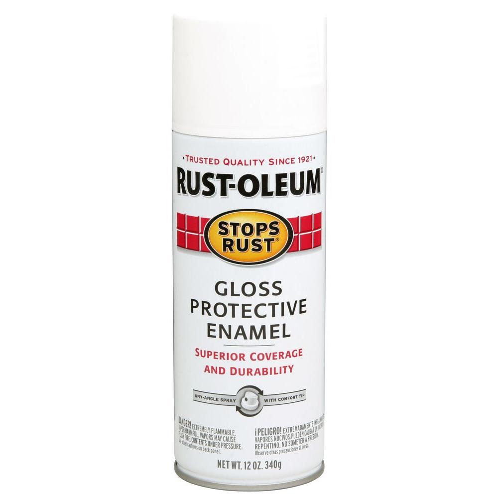 Rust-Oleum  Stops Rust Gloss White Spray Paint (NET WT. 12-oz)