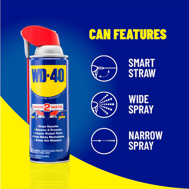 WD-40 8-oz Multi-use Product with Smart Straw Sprays 2 Ways