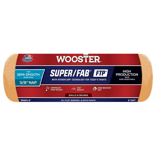 Wooster 9" Super/Fab FTP Cubierta para rodillo de siesta de 3/8"