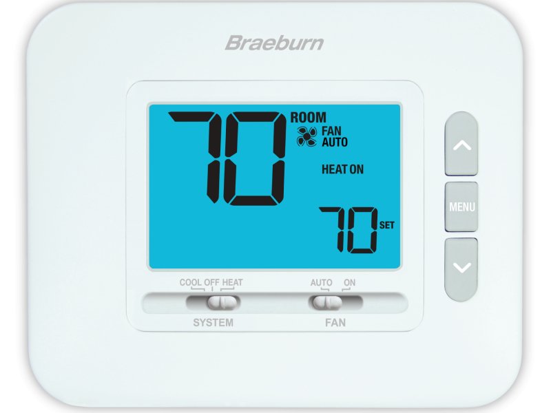 Braeburn 1030 Non-Programmable 1H/1C Thermostat w/ 4.4" Display