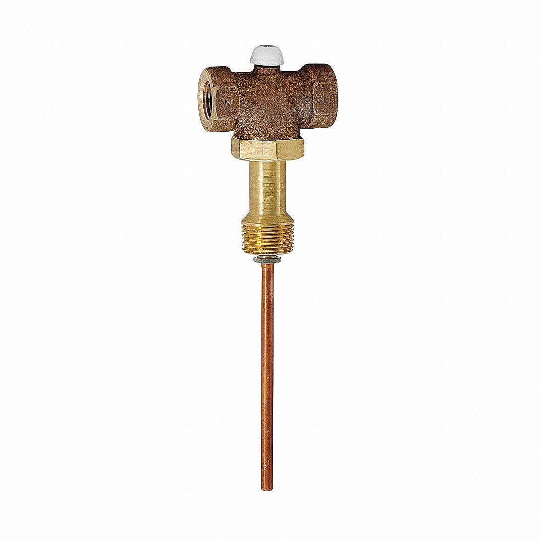 Watts 29YM08 Automatic Temperature Gas Shutoff Valve: FNPT, FNPT, 1/2 in Inlet Size, 1/2 in Outlet Size