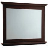 Espejo de tocador para baño con marco rectangular en color marrón espresso Diamond de 42" de ancho x 34" de alto 
