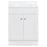 Project Source  24" White Single Sink Bathroom vanity with Cultured Marble Top