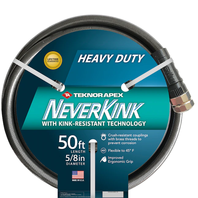 NeverKink  Teknor Apex 5/8-in x 50-ft Heavy Kink Free Vinyl Gray Coiled Hose