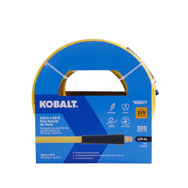 Manguera de aire híbrida de polietileno Kobalt de 3/8 pulg. x 50 pies