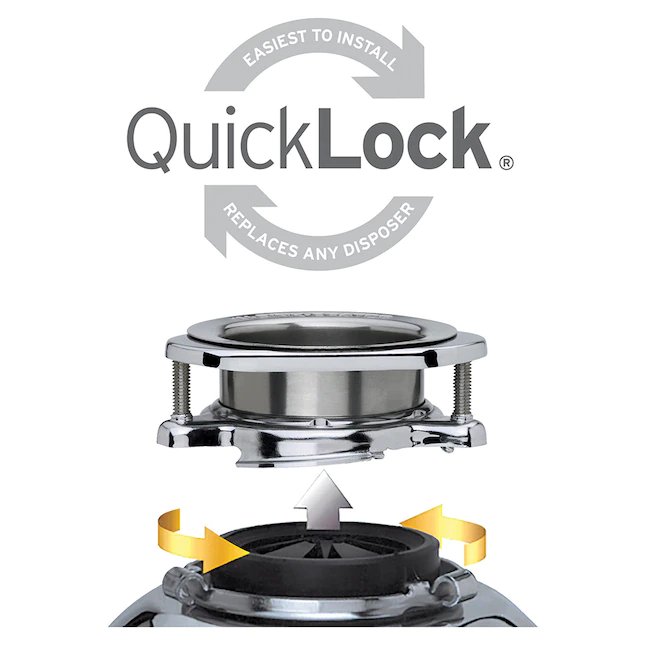 InSinkErator Quick Lock Mount Juego de molduras para triturador de basura de acero inoxidable de 5 pulgadas