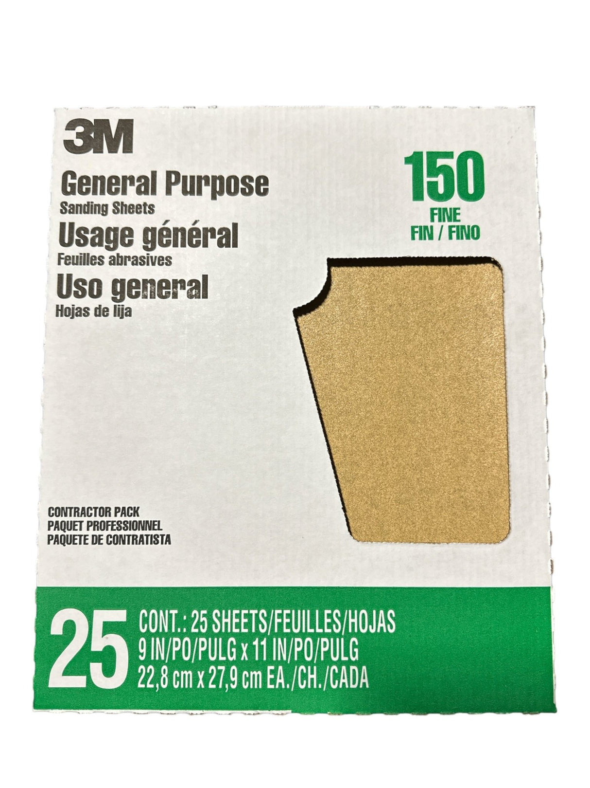3M 9" x 11" All Purpose 150-Grit Sandpaper (25pack)