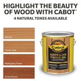 Cabot Australian Timber Oil Vorgetönter, natürlich transparenter Holzbeize und Versiegeler für den Außenbereich (1 Gallone)