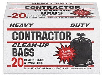 Heavy Duty 42-Gallon Contractor Clean Up Bags - 20 Count
