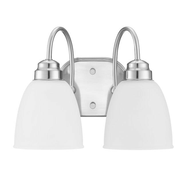 Project Source Wynfield 12.32-in 2-Light Brushed Nickel Traditional Vanity Light