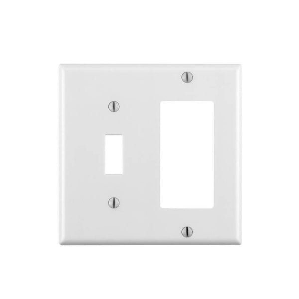 1 Toggle / 1 Gang Combination Wall Plate - White