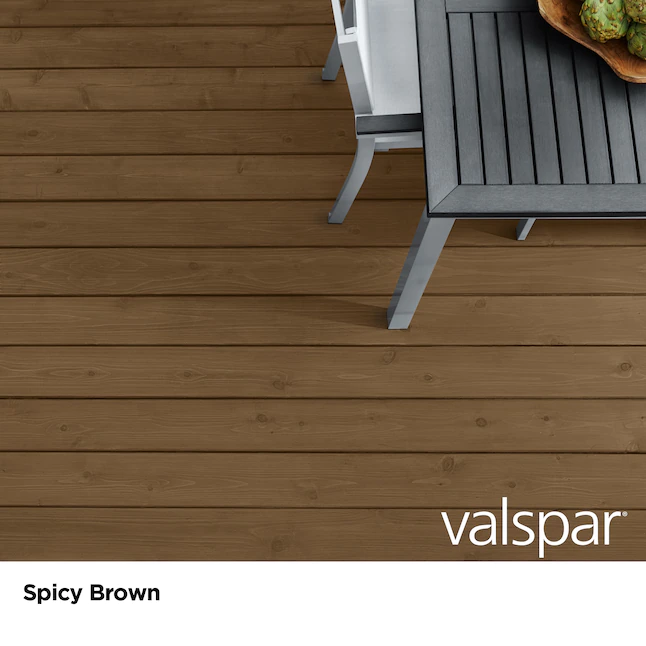 Valspar® Spicy Brown Halbtransparente Holzbeize und Versiegelung für den Außenbereich (1 Gallone)