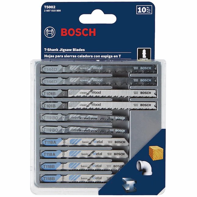 Bosch T-shank High-carbon Steel Blade Set (10-Pack)
