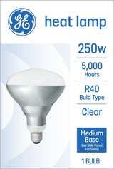 Bombilla incandescente de lámpara de calor R40 regulable de 250 vatios GE