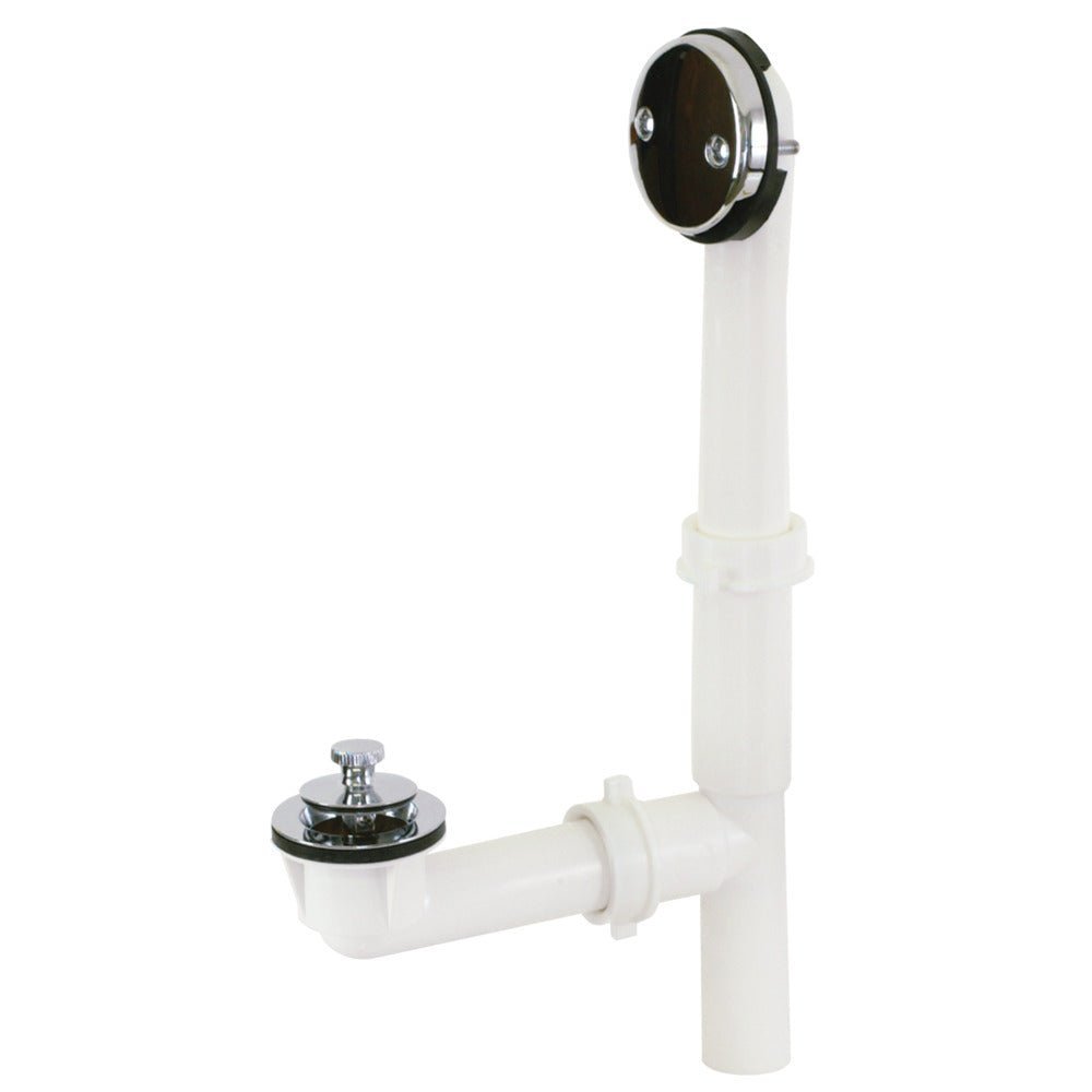 Eastman Lift and Lock - Juego de desagüe para baño de dos orificios - Embellecedor de níquel cepillado con colador de zinc