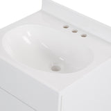 Tocador de baño de un solo lavabo blanco de 18" con cubierta de mármol cultivado Project Source