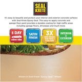 Seal-Krete Epoxy-Seal Pintura para pisos de garaje y concreto gris carbón satinado de 1 parte