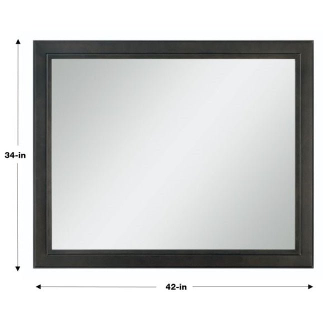 Diamond 42"-B x 34"-H Storm Grey Rechteckiger Badezimmer-Kosmetikspiegel mit Rahmen 