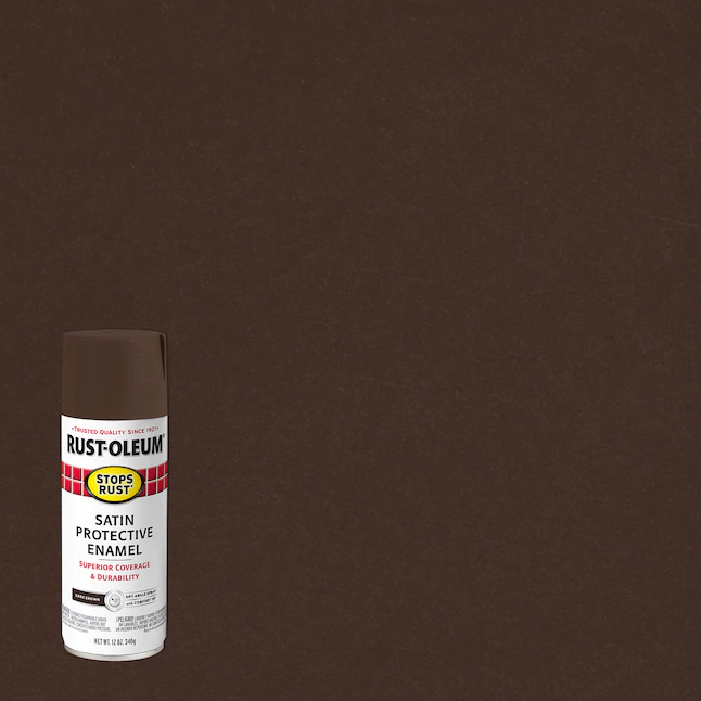 Pintura en aerosol Rust-Oleum Stops Rust Satin Dark Brown (NET WT. 12 oz)